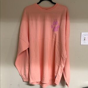 Women's Peach Long Sleeve Tee with Paw Print-Great wolf lodge